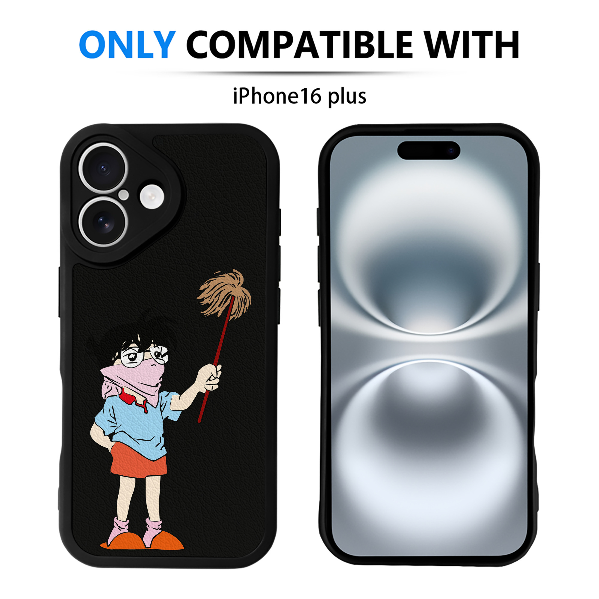 （画像用） 名探偵コナン 江戸川 コナン Detective Conan Conan Edogawa 【iPhone 16シリーズ対応】シリコンスマホケース（レザー調） 材質：シリコン